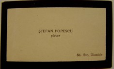 ȘTEFAN POPESCU, pictor din București - Carte de vizită foto