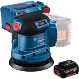 Bosch GEX 185-LI + GBA - Slefuitor cu excentric 125 mm valiza speciala + Acumulator Li-Ion 18 V 5 Ah
