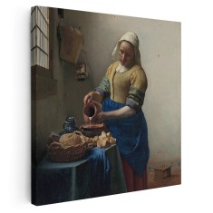 Tablou pictura Laptareasa de Johannes Vermeer 2039 Tablou canvas pe panza CU RAMA 30x30 cm