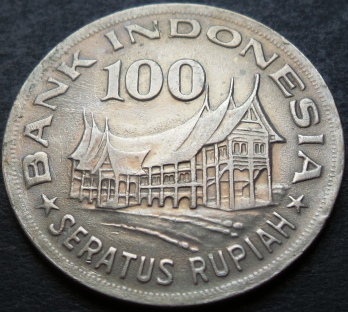 Moneda exotica 100 RUPII (Rupiah) - INDONEZIA / INDONESIA, anul 1978 *cod 3087 B