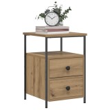 VidaXL Noptiere 2 buc. stejar artizanal, 34x35,5x50 cm, lemn prelucrat