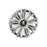 Set 4 capace roti Cu Inel Cromat Royal R16 Compatibil Cu Peugeot, Autohelix MSA
