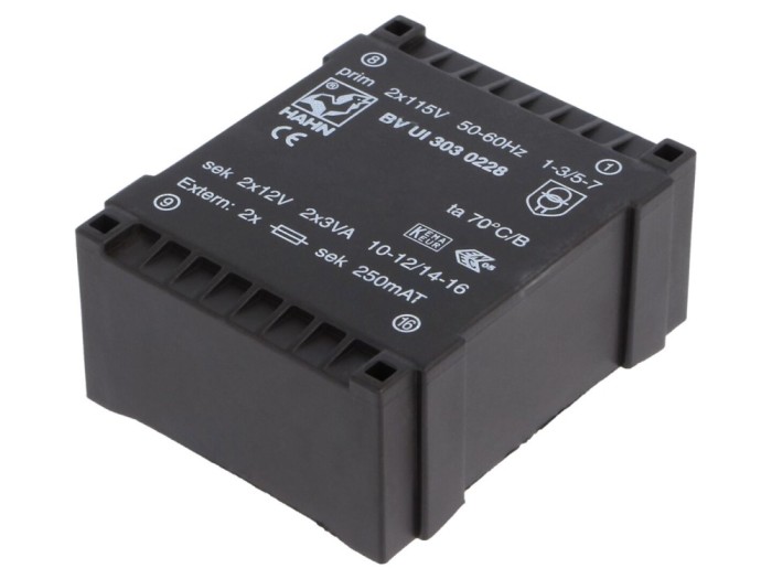 Transformator &icirc;ncapsulat PCB 6VA 12V