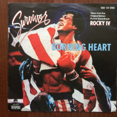 rocky IV survivor burning heart single disc 7" vinyl muzica soundtrack 1985 VG+
