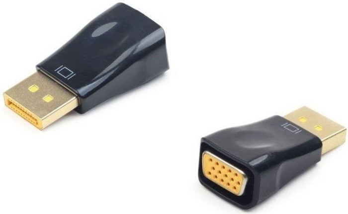 ADAPTOR video GEMBIRD, DisplayPort (T) la VGA (M), rezolutie maxima 1920 x 1200 la 60 Hz, black, &quot;A-DPM-VGAF-01&quot; (timbru verde 0.08 lei)