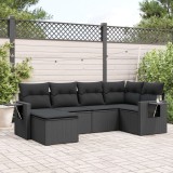 Cumpara ieftin Gossi set mobilier de gradina cu perne, 6 piese, negru, poliratan