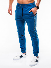 Pantaloni barbati, de trening, albastru, slim fit, sport, street, model nou - P743 foto