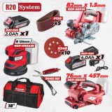 Set scule Raider Pro R20 20V cu 3 masini, 2 acumulatori si accesorii