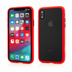 Husa Vetter pentru iPhone Xs, X, Clip-On Hybrid Protection, Shockproof Soft Edge and Rigid Matte Back Cover, Rosu