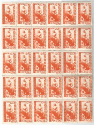Rom&amp;acirc;nia, LP 204/1946, Fed .Dem. a Fem. din Rom&amp;acirc;nia, bloc de 30, eroare 1, MNH foto