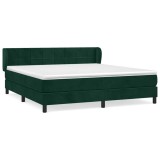 Cumpara ieftin Pat box spring cu saltea, verde inchis, 180x200 cm, catifea