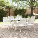 VidaXL Set de dining pentru grădină , 7 piese, aluminiu turnat alb