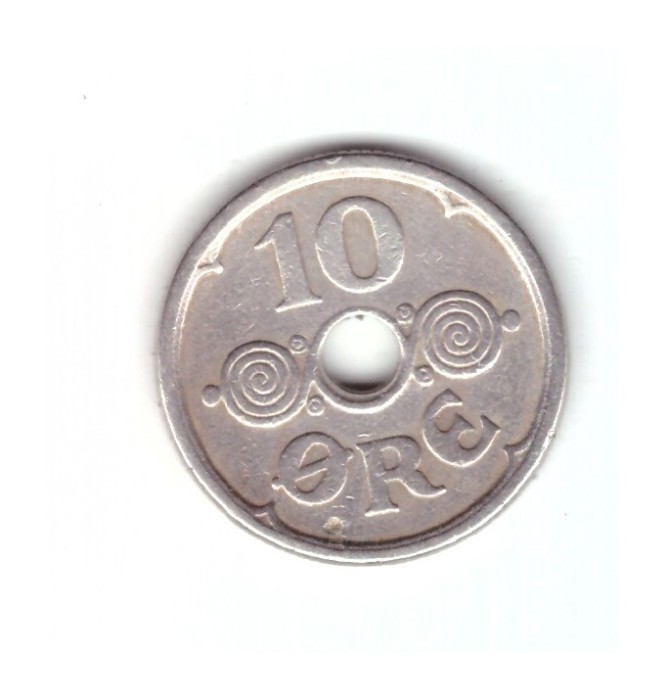 Moneda Danemarca 10 ore 1925 HCN, GJ, stare buna, curata