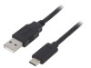 Cablu USB 2.0 USB-A la USB-C Aurit 1m Negru PVC, Gembird