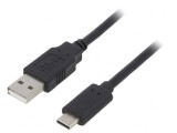 Cablu USB 2.0 USB-A la USB-C Aurit 1m Negru PVC, Gembird