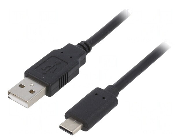 Cablu USB 2.0 USB-A la USB-C Aurit 1m Negru PVC