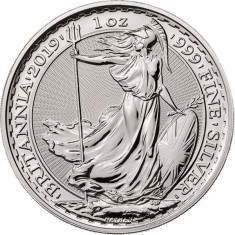Moneda argint 999 lingou , Britannia 1 uncie = 31 grame foto