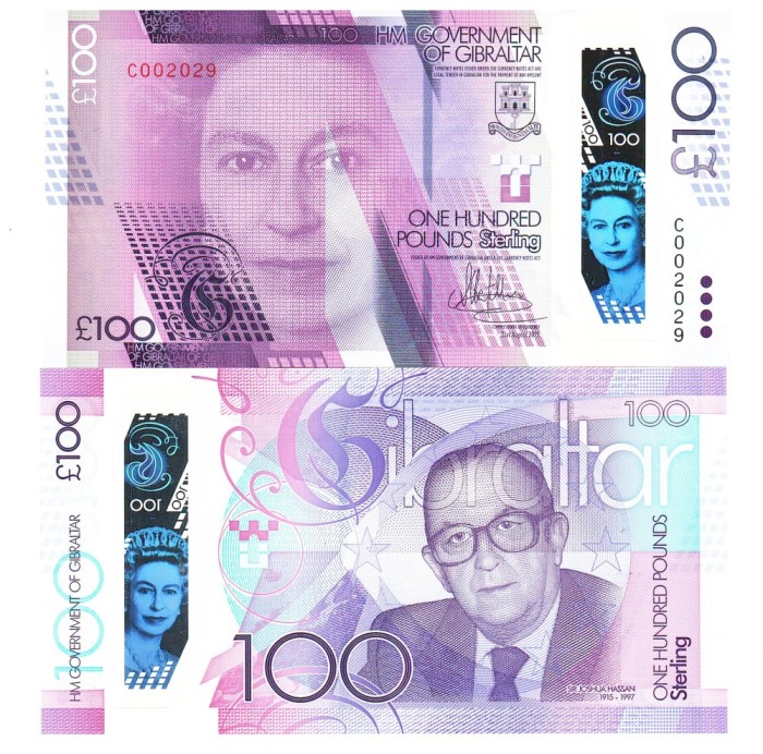 Gibraltar 100 Pounds 2015-2017 P-40 Polimer UNC
