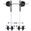 VidaXL Suport haltere genuflexiuni cu halteră și set gantere 60,5 kg