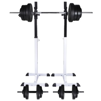 Suport haltere genuflexiuni cu halteră și set gantere 60,5 kg foto