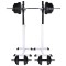 vidaXL Suport haltere genuflexiuni cu halteră și set gantere 60,5 kg