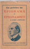 BARBU LAZAREANU - CU PRIVIRE LA EPIGRAMA SI EPIGRAMISTI ( INTERBELICA )