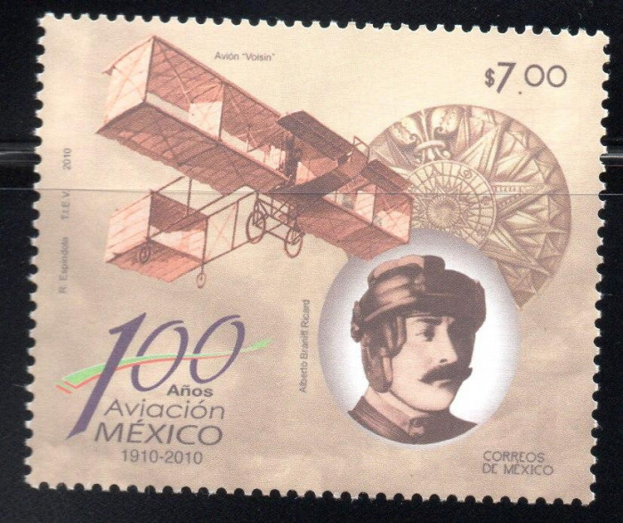 MEXIC 2008, Aviatie, Alberto Braniff Ricard, MNH, serie neuzata