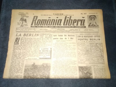 ZIAR ROMANIA LIBERA 26 APRILIE1945 ARTICOL AUSCHWITZ foto