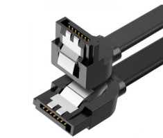 CABLU de date Ugreen, &amp;quot;US217&amp;quot;, SATA 3(T) la SATA 3(T), unghi 90 de grade la un capat, 0.5m, negru &amp;quot;30797&amp;quot; (timbru verde 0.08 lei) - 6957303837977 foto