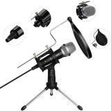 Cumpara ieftin Microfon profesional de Studio cu condensator si mini trepied, WG-500II