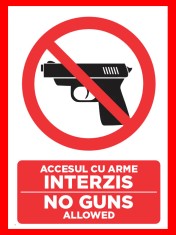 Placuta accesul cu arme interzis no guns allowed foto