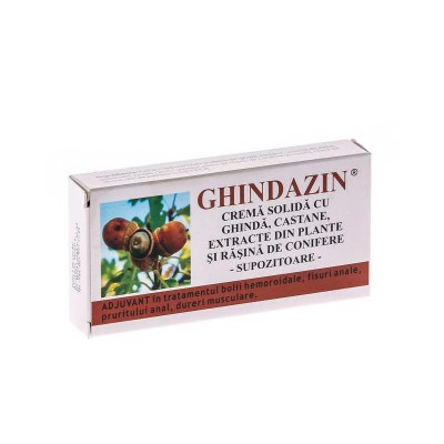 Ghindazin supozitoare cu extract ghinda si rasina conifere 10buc x 1.5gr elzin foto