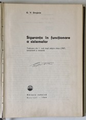 SIGURANTA IN FUNCTIONARE A SISTEMELOR de G.V. DRUJNIN , 1968
