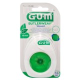 Ață dentară cerată GUM Butlerweave, cu aromă de mentă și roată de rebobinare, 55 m