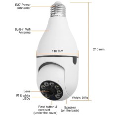 Camera de Securitate Panoramica 360&deg; tip bec, 2K HD, Wireless IP