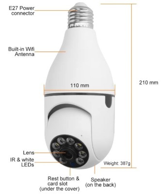 Camera de Securitate Panoramica 360&amp;deg; tip bec, 2K HD, Wireless IP foto