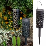 Set 4 lampi solare de gradina cu picior si agatatoare tip &ldquo;Felinar&rdquo; cu LED