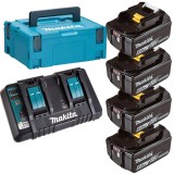Makita 198091-4 - Set 4 acumulatori si incarcator Li-Ion 18 V 6 Ah incarcare rapida valiza speciala