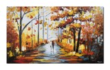 Cumpara ieftin Tablou pictat manual living, dormitor, Impreuna pe cararea vietii, 100x60cm ulei pe panza in cutit efect 3D, Fabulos