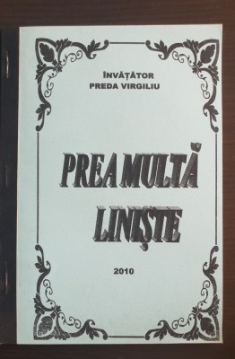 Prea multă liniște. Poezie și romanul Soreanca - Preda Virgiliu foto