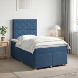 Cumpara ieftin Pat boxspring cu saltea albastru 120 x 190 cm Tesatura