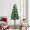 vidaXL Brad de Crăciun subțire Verde 210 cm PVC și lemn de PIN masiv 3394880