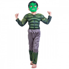 Costum Hulk clasic cu muschi pentru baieti 110-120 cm 5-7 ani