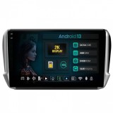 Navigatie 2K Peugeot 208 2008 (2012+) 4GB RAM Android 13 Octacore Slot Sim 4G DSP GPS Wi-FI Carplay Android Auto USB Bluetooth Waze Touchscreen 10.36