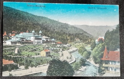 Carte postala, vedere generala Slanic Moldova, 1921 foto