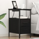 vidaXL Dulap de noapte Stejar negru 30 x 48 x 61 cm Lemn compozit