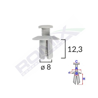 Clips Fixare Universal - Alb Set 10 Buc 131758 60001S-RMX foto