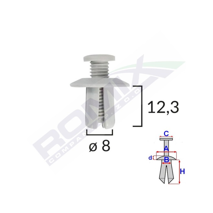 CLIPS FIXARE UNIVERSAL - ALB SET 10 BUC 61762