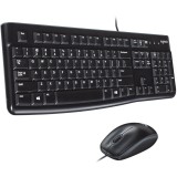 Set Tastatura +Mouse cu fir, Logitech, Limba maghiara, Negru