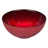 Bol Craciun, Model Reliefat, Culoare Rosu, Material Sticla, Capacitate 550ml, Diametru 15cm, Inaltime 7cm